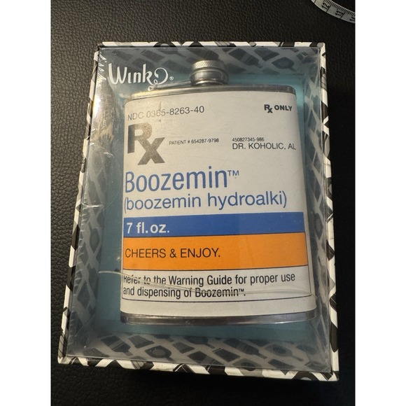 NIB Wink Funny Boozemin Flask Rex Doctor Nurse Pharmacist Gift - Picture 2 of 5